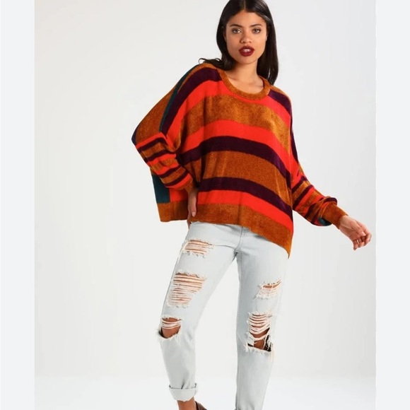 Free people all about you striped soft pullover sweater - Picture 2 of 9